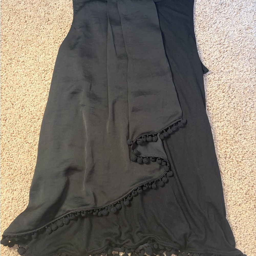 Banana Republic Black Sleeveless Pom-Pom Trim Top Size S - Picture 7 of 8